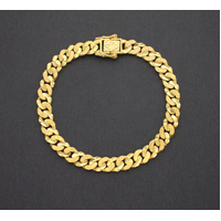 Ladies 22K Solid Yellow Gold Diamond Cut Chain Bracelet 26.1 Grams (Pre-owned)