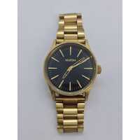Nixon The Sentry 38 SS A450 Stainless Steel Gold Band Black Size Matters Watch