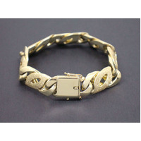 Men's 9K Solid Yellow Gold Birds Eye Link Chain Bracelet 143.6 Grams (pre-owned)