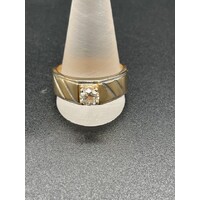 Mens Solid 14ct Yellow Gold Diamond Ring Fine Jewellery 12.7 Grams Size UK Z+3