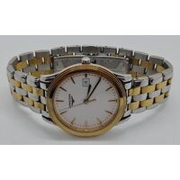 Longines L47163227 FQuartz White Dial Two Tone Bracelet Strap Watch, Gold/Silver (Pre-Owned)