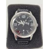 Jim Beam Men’s Black Leather Watch with Date/Time (Pre-owned)