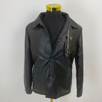 VG World Collection Luxury Black Leather Jacket Size Small