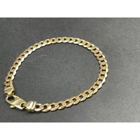 Men's 9ct Yellow Gold Curb Link Bracelet (Pre-Owned)