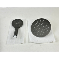 Beaumont Twin Shower Tap Line Brushed Gunmetal Shower Head Bathroom Fixture