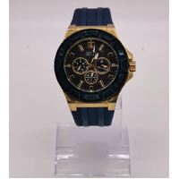 Guess W0674G2 Force Blue Dial Yellow Gold PVD Men’s Watch (Pre-Owned)