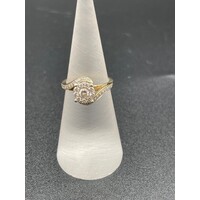 Ladies 9ct Yellow Gold Diamond Dress Ring Fine Jewellery Sparkling Diamonds