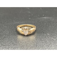 Ladies 10ct Yellow Gold Irish Claddagh Ring Fine Jewellery 3.4 Grams Size P