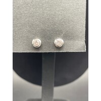 Ladies Solid 18ct White Gold Diamond Stud Earrings Fine Jewellery