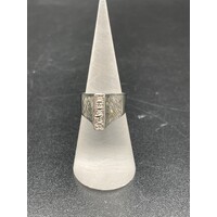 Unisex Solid 9ct 3.9 Grams White Gold Diamond Ring Fine Jewellery Size UK M