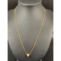Ladies Solid 21ct Yellow Gold Rope Necklace & Ball Pendant Fine Jewellery 