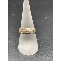 Ladies 3.4 Grams 10ct Yellow Gold Diamond Ring Size P Solid Fine Jewellery