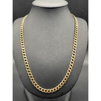 Mens 9ct Yellow Gold Curb Link Necklace (Pre-Owned)