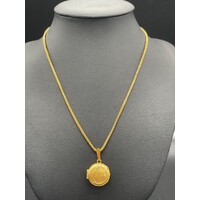 Ladies 18ct Yellow Gold Necklace and Round Locket (Pre-Owned)