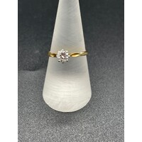 Ladies Solid 18ct Yellow Gold Diamond Ring Fine Jewellery 2.5 Grams Size UK P