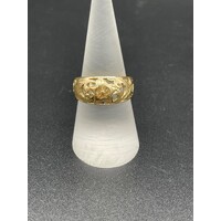 Ladies 14ct Yellow Gold Pattern Design Ring Fine Jewellery 4.3 Grams Size UK Q