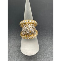 Ladies Solid 18ct Yellow Gold CZ Ring Fine Jewellery 11.8 Grams Size UK O