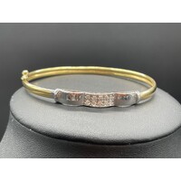 Ladies Solid 18ct Yellow Gold Oval Bangle Box Clasp Fine Jewellery 10.2 Grams 