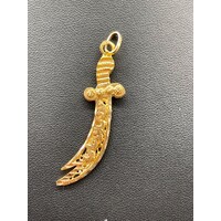 Ladies 21ct Yellow Gold Sword Pendant (Pre-Owned)