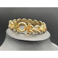 Ladies 18ct Yellow Gold Fancy Link Bracelet Bolt Clasp Fine Jewellery 29.6 Grams