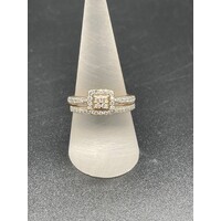 Ladies 9ct Yellow Gold Diamond Ring Set (Pre-Owned)