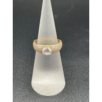 Ladies 18ct Yellow Gold CZ Ring (Pre-Owned)