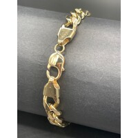 Mens 9ct Solid Yellow Gold Curb Link Bracelet Luxury Fine Jewellery