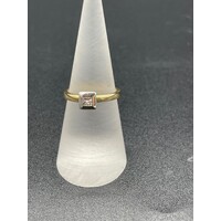 Ladies Solid 18ct Yellow Gold Diamond Ring Fine Jewellery 3.5 Grams Size UK M