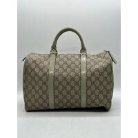 Gucci GG Green/Beige Supreme Boston Bag 193603 (Pre-owned)