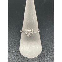 Ladies 10ct Solid White Gold Diamond Ring Fine Jewellery Sparkling Diamonds