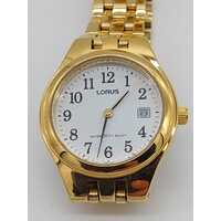 Lorus VJ22-X089 Gold Tone Stainless Steel Ladies Watch (Pre-owned)