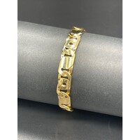Mens Solid 9ct Yellow Gold Birdseye Link Bracelet Fine Jewellery 29.9 Grams