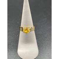 Ladies 18ct Yellow Gold Yellow Gemstone Ring (Pre-Owned)