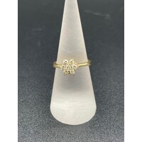 Ladies 14ct Yellow Gold Natural Diamond Ring