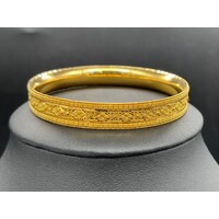 Ladies 22ct Yellow Gold Round Bangle (Pre-Owned)