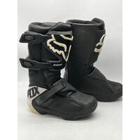 Fox Racing Comp MX Boots Youth Size Y4 Black White (Pre-owned)