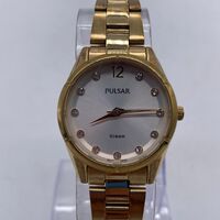 Pulsar Ladies Stainless Steel Analog Gold Watch VJ21-X164 10ATM WR