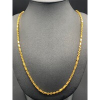 Unisex 21ct Yellow Gold Bar Link Necklace (Pre-Owned)