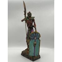 Egyptian Style Undead Knight with Glaive and Skull Shield Statue (Pre-owned)