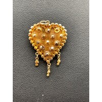 Ladies 21ct Yellow Gold Heart Pendant (Pre-Owned)