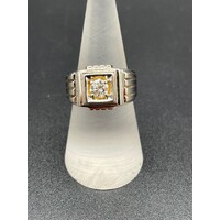 Mens 14ct White Gold Diamond Ring (Pre-Owned)