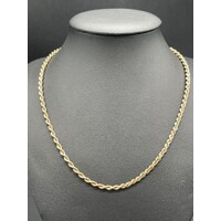 Ladies 9ct Yellow Gold Rope Necklace (Pre-Owned)