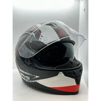 Rjays Dominator II Matte White/Red Motorcycle Helmet Size Large with Manual