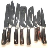 8 Piece Premium Style Ergonomic Handle Design Laser Engraved Knife Set