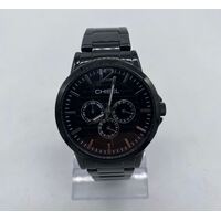 Chisel Black Metal Band Stainless Steel Multifunction Diam Men’s Watch 5829276