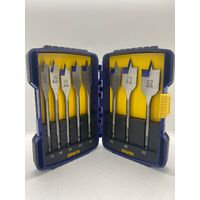 Irwin Drill Bit Set 8 Pieces Blue Groove Scoop Spade with Case (Pre-owned)