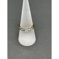 Ladies 9ct Yellow Gold Diamond Ring Wedding Set (Pre-Owned)