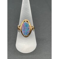 Ladies 9ct Yellow Gold Opal Ring (Pre-Owned)