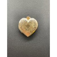 Ladies 9ct Yellow Gold Love Heart Locket Pendant (Pre-Owned)