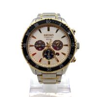 Seiko V175-0DH0 Solar Chronograph Essential Two Tone Men’s Watch (Pre-owned)